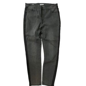Tribal Jeans Womens Gray Skinny Pull On Pants Side Stripe Charcoal Size 12